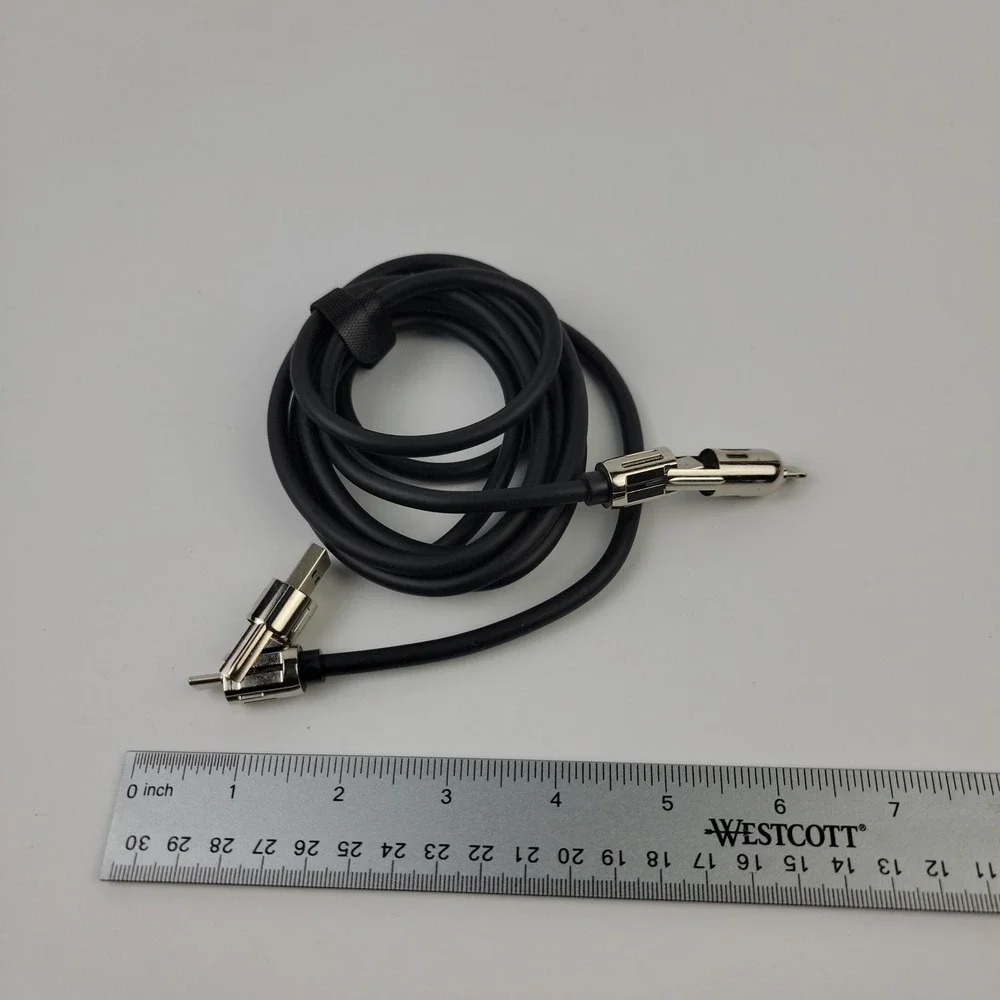 Black 3-in-1 Multi Charging Cable 180 Degree Rotating USB-C Lightning 80 Inch